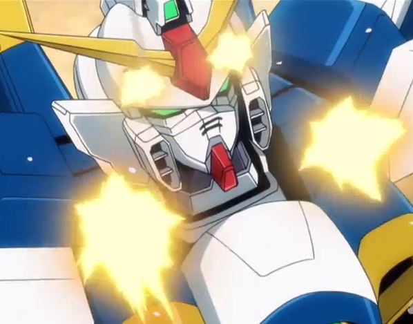 Gundam firing Vulcan cannons